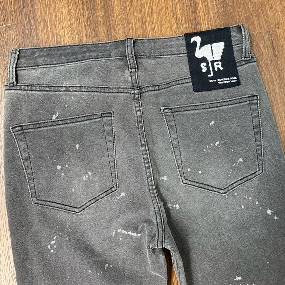 Free People X Sandrine Rose Grey Polka Dot Splatter Skinny Jean Size 30 - Picture 9 of 10